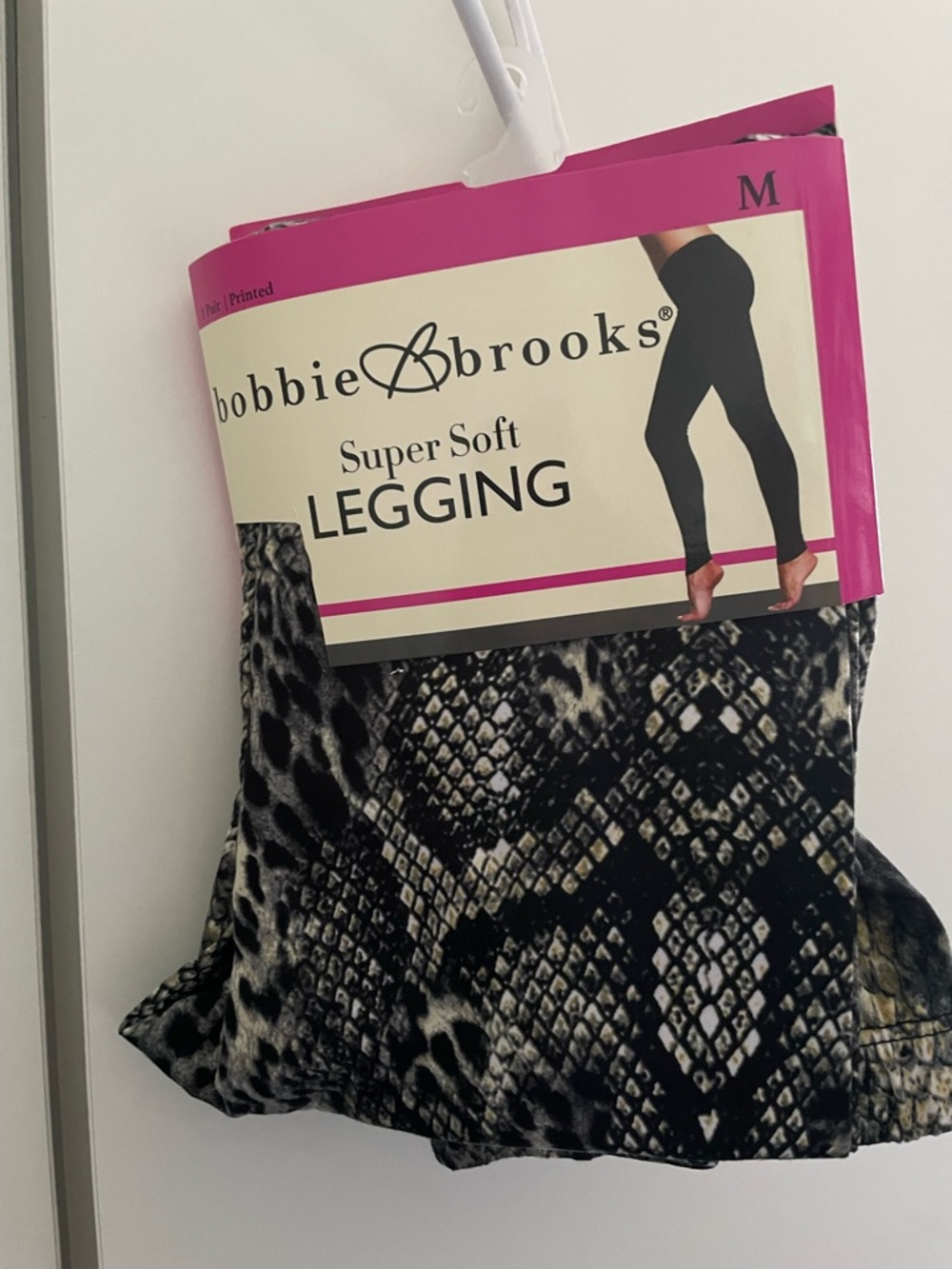 bobbie brooks Snake Print Super Soft Leggings - Black & Gray